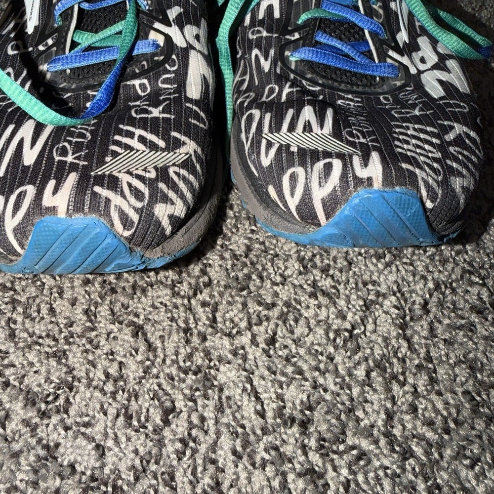 Brooks Womens Adrenaline GTS 20 Black Graphic Print Sz 10.5 Running Shoes Used - Picture 5 of 10